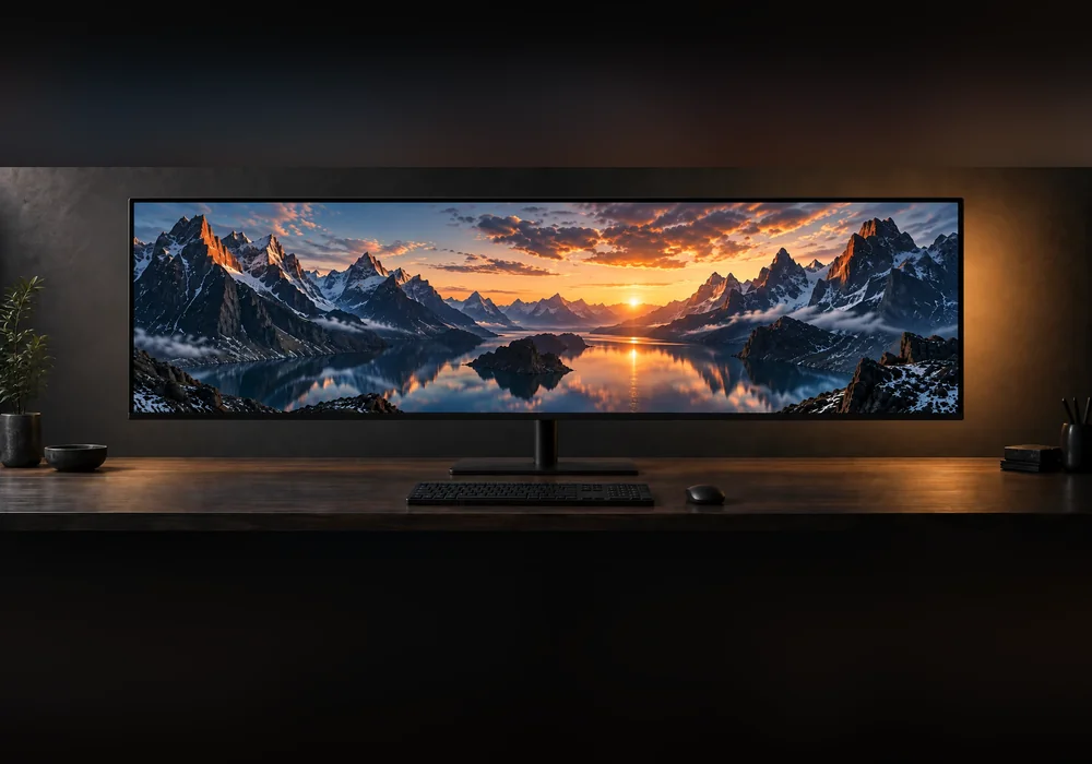 Existing Ultrawide Wallpaper marketing artwork on an ultrawide monitor